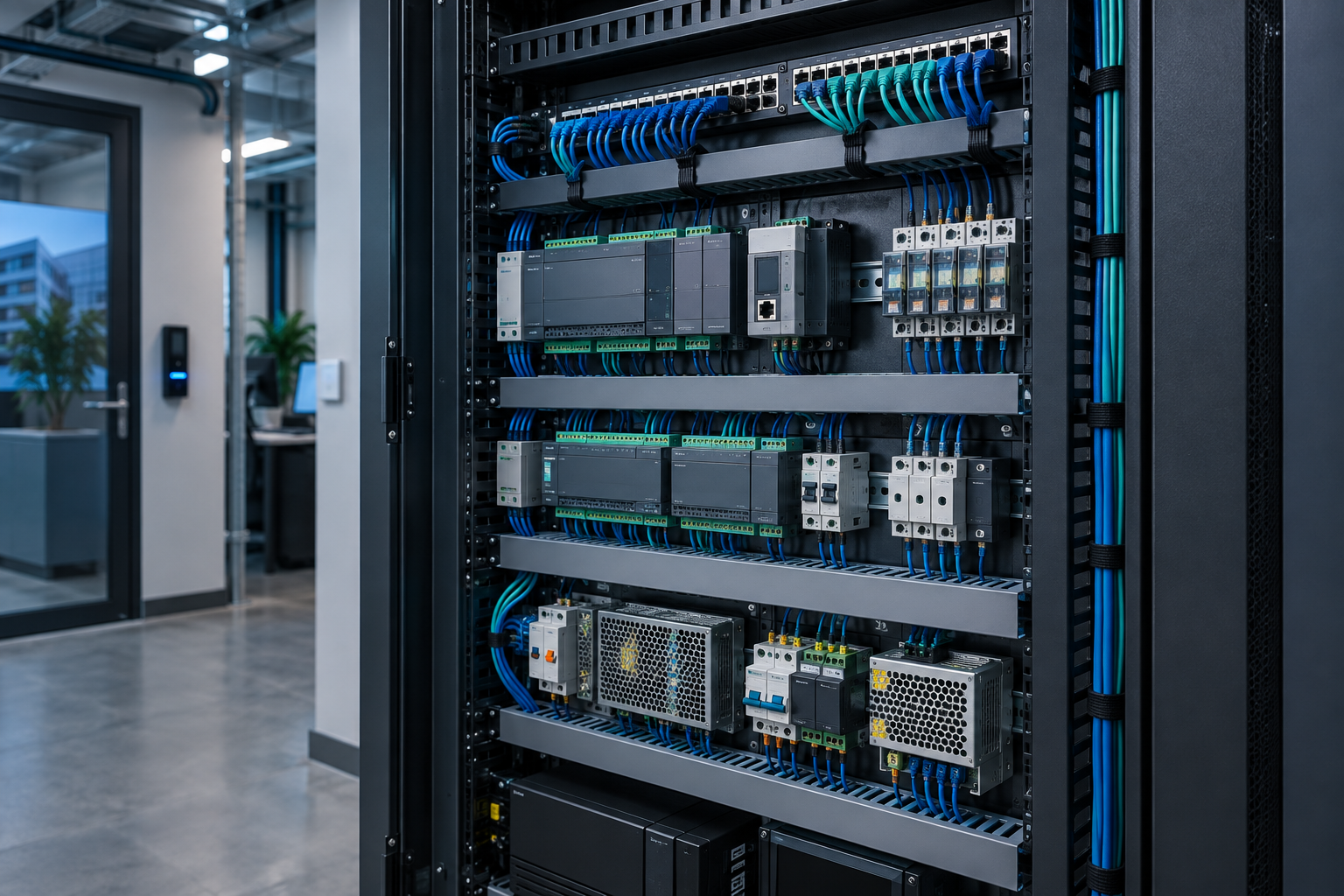 Imagem ilustrativa: racks de automação